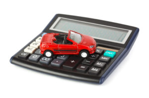 Calculator and toy car