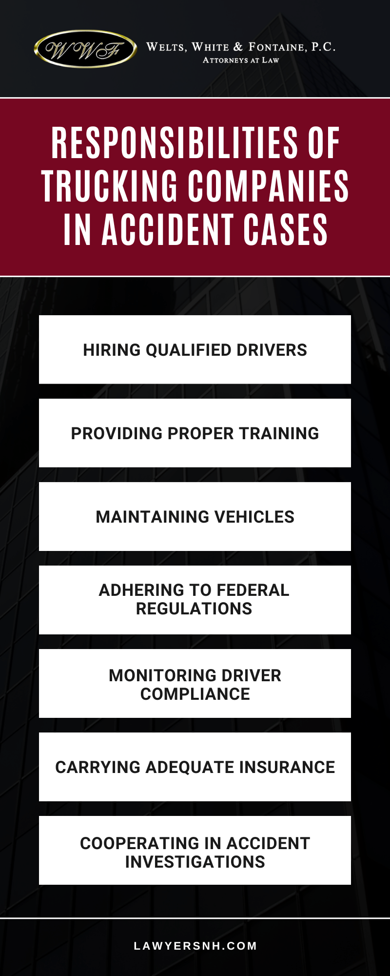 Responsibilities Of Trucking Companies In Accident Cases Infographic